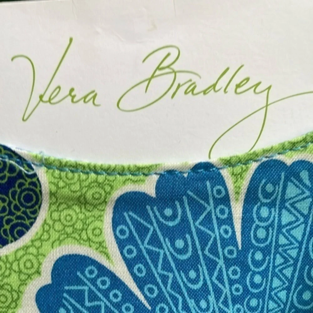 Vera Bradley Doodle Daisy Tablet E Reader Tech Case Zip Close Blue Green‎